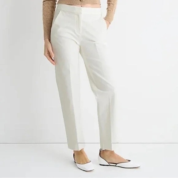 J.Crew Kate Straight-Leg Pant in Bi-Stretch Cotton – Ivory – Petite 6 - Picture 2 of 11